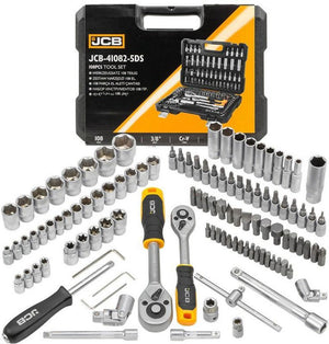 JCB Dopsleutel- en Bitset 108-delig – 1/4″ en 3/8″, Cr-V, in Tas