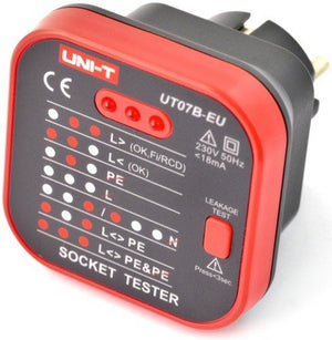 UNI-T Stopcontacttester met RCD Testfunctie – Compact, IP40