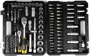 JCB Dopsleutelset 108-delig 1/4″ en 1/2″ – Cr-V, in Koffer