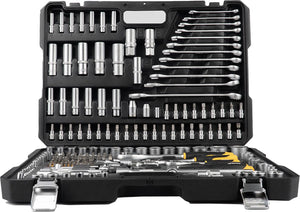 JCB Dopsleutelset 216-delig – 1/4″, 3/8″ en 1/2″, Chroom-Vanadium