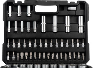 JCB Dopsleutelset 108-delig 1/4″ en 1/2″ – Cr-V, in Koffer