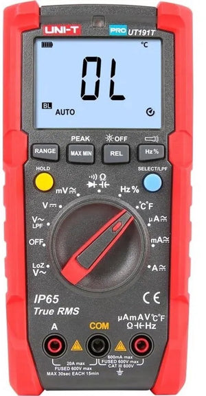 UNI-T True RMS Multimeter IP65 – Valbestendig, CAT III 600 V