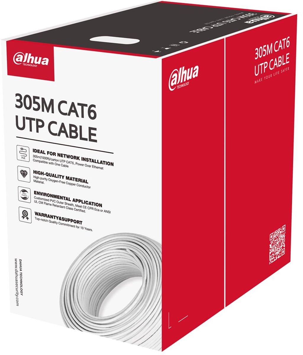 Dahua UTP Kabel Cat6 305 m Wit – Netwerkkabel op Rol