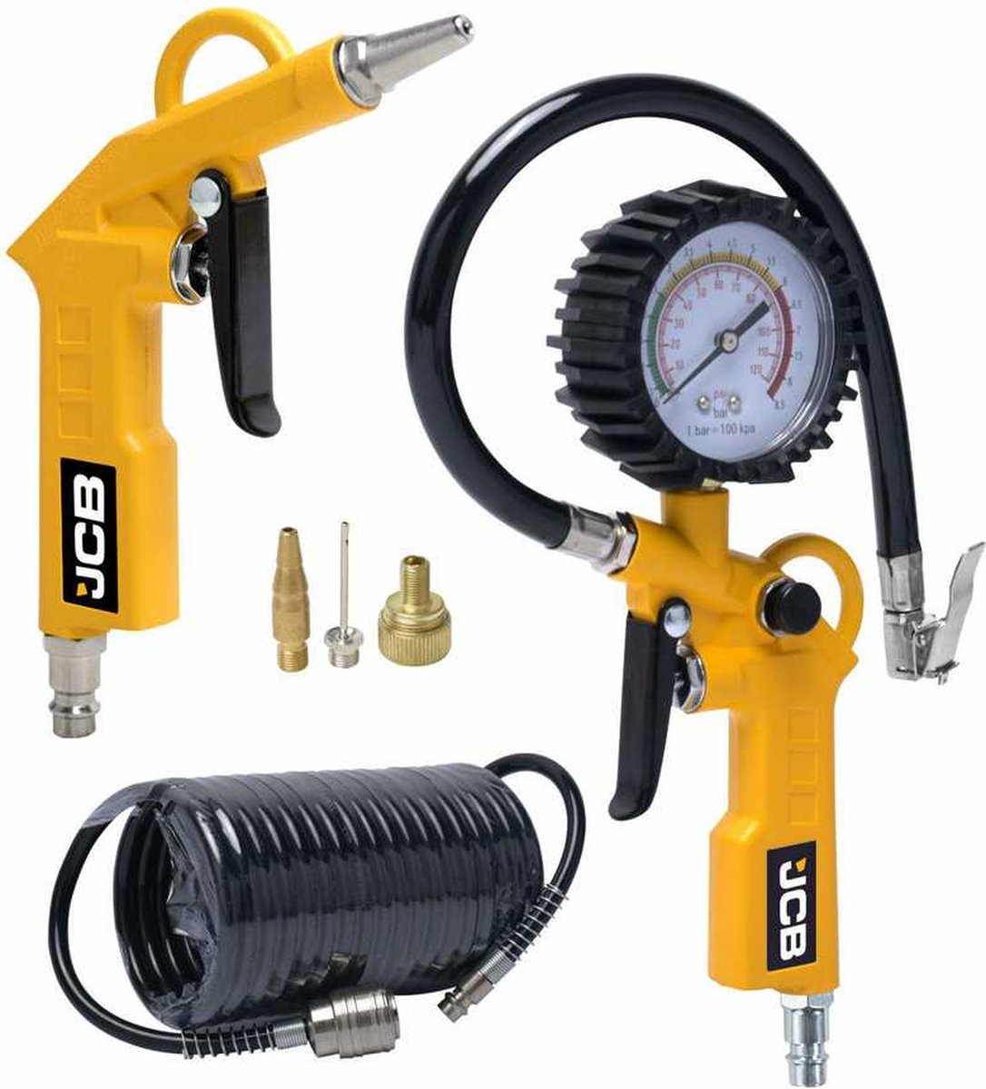 JCB Compressor Accessoireset 6-delig – met Spiraalslang 5 m