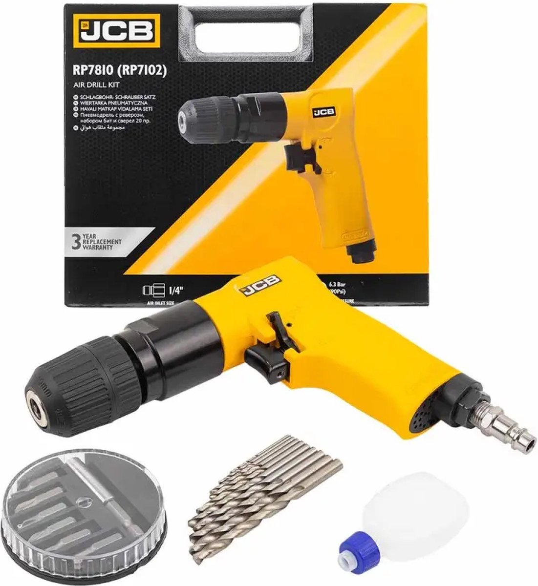 JCB Pneumatische Boormachine 1800 tpm – met Snelspanboorkop