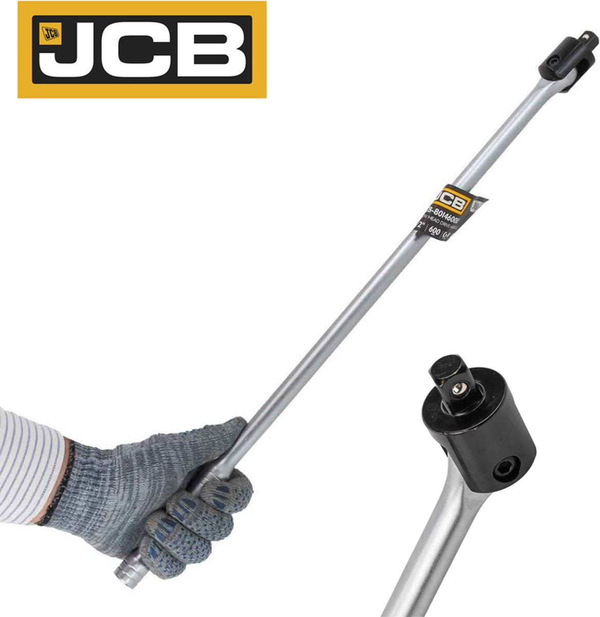 JCB Wringijzer 1/2″ 750 mm – Chroom-Vanadium met Kogelvanger