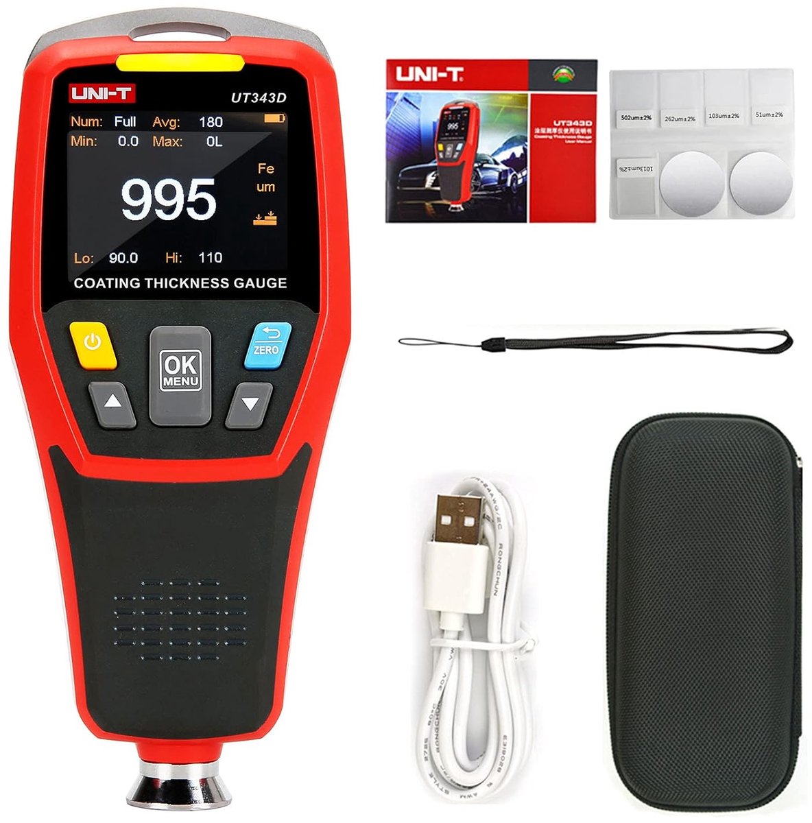 UNI-T Laagdiktemeter 0–1250 µm – Lakdiktemeter voor Auto