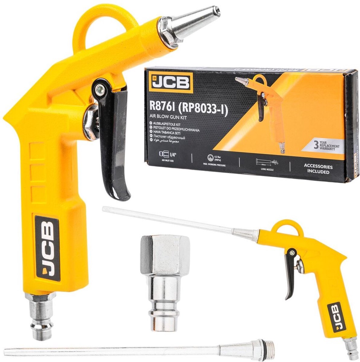 JCB Blaaspistool voor Perslucht – 1/4″ met Mondstuk 150 mm