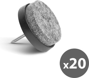 20x Viltjes met spijker zwart/grijs