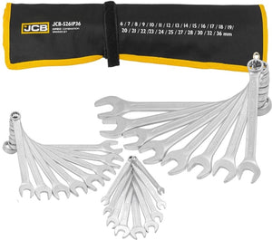 JCB Steek-Ringsleutelset 25-delig 6–36 mm – Chroom-Vanadium