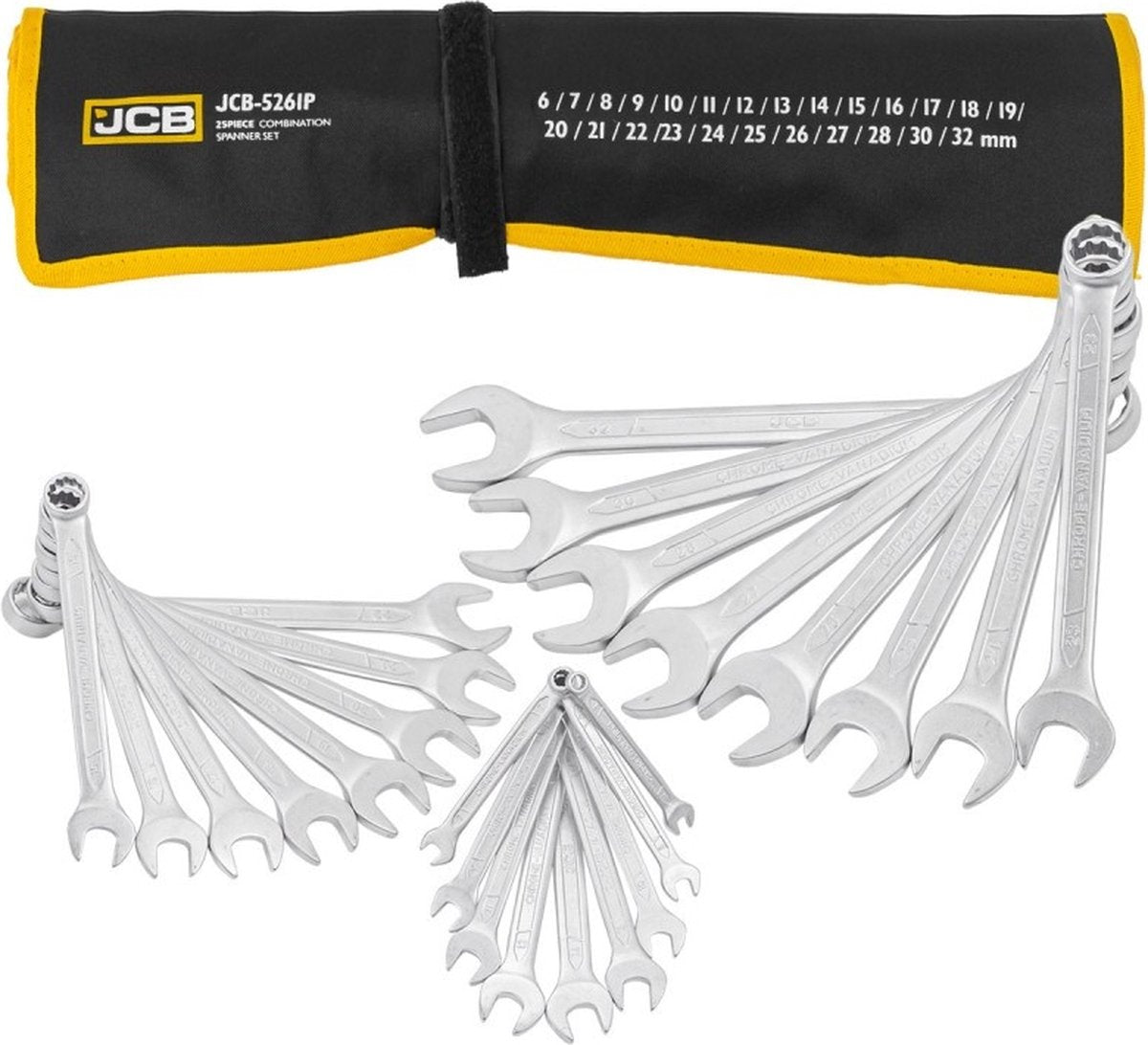 JCB Ringsleutelset 25-delig 6–32 mm – Cr-V Staal in Etui