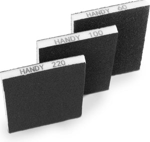 Handy Schuurspons 125 × 100 × 12 mm – 3 Stuks (Korrel 60, 100, 220)