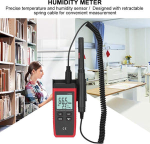 Digitale Temperatuur- en Vochtigheidsmeter met Intrekbare Kabel
