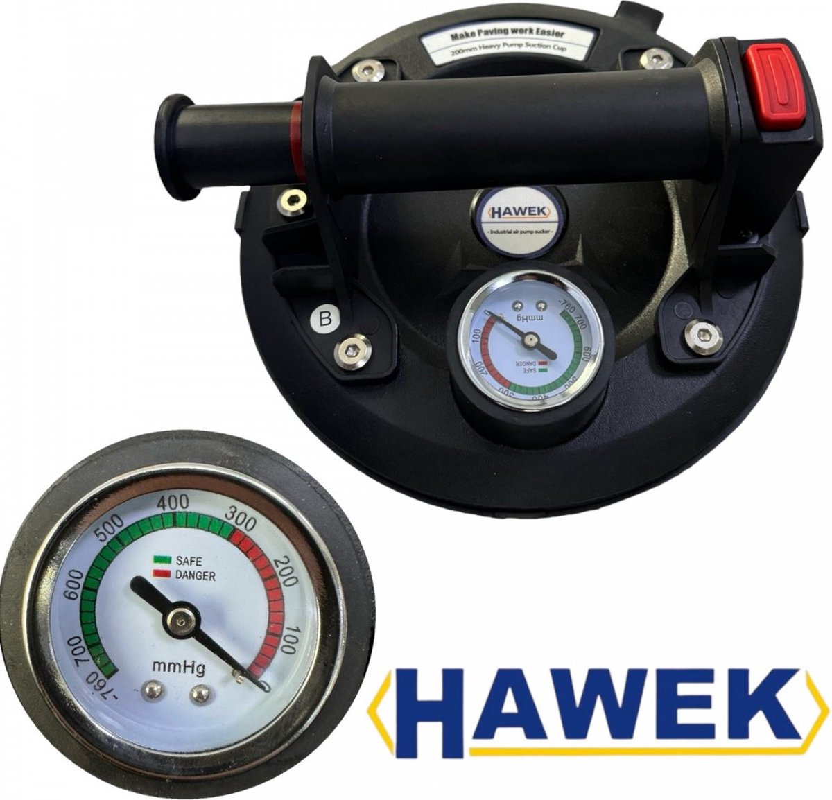 Hawek Vacuümzuiger Ø 200 mm met Drukmeter – Tot 120 kg