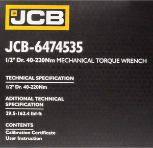JCB Mechanische Momentsleutel 1/2″ 40–220 Nm – Gekalibreerd