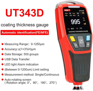 UNI-T Laagdiktemeter 0–1250 µm – Lakdiktemeter voor Auto