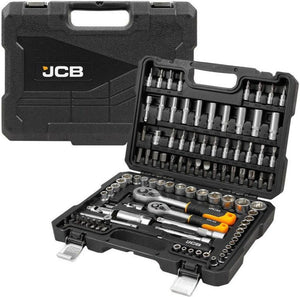 JCB Dopsleutel- en Bitset 108-delig – 1/4″ en 3/8″, Cr-V, in Tas
