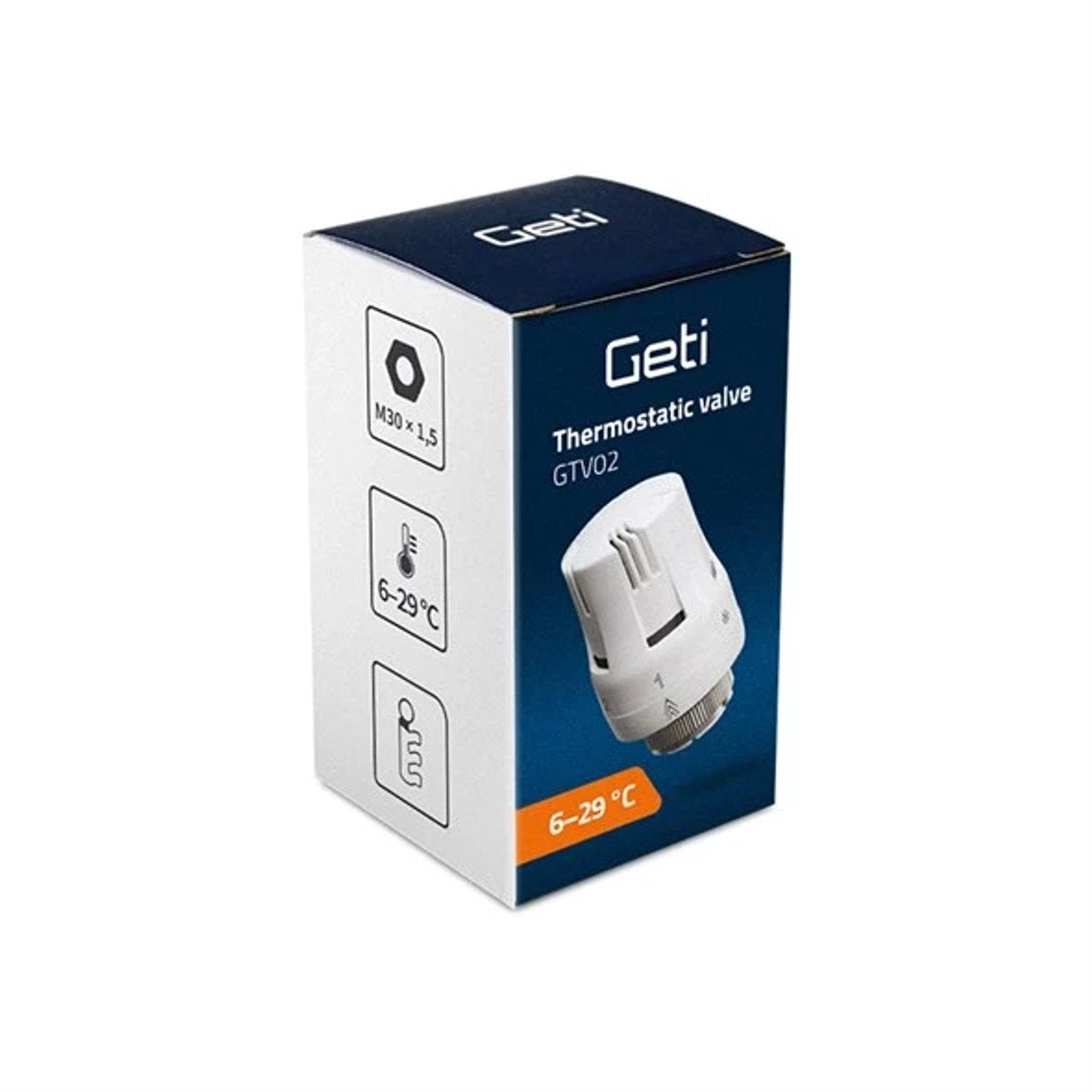 GETI Thermostaatkop M30 × 1,5 Wit – Radiatorknop met Vorstbeveiliging