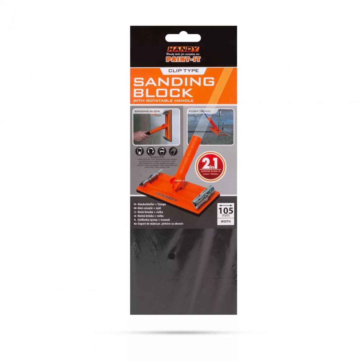 Handy Telescoopsteel 112–200 cm + Schuurblok 210 × 105 mm – Set