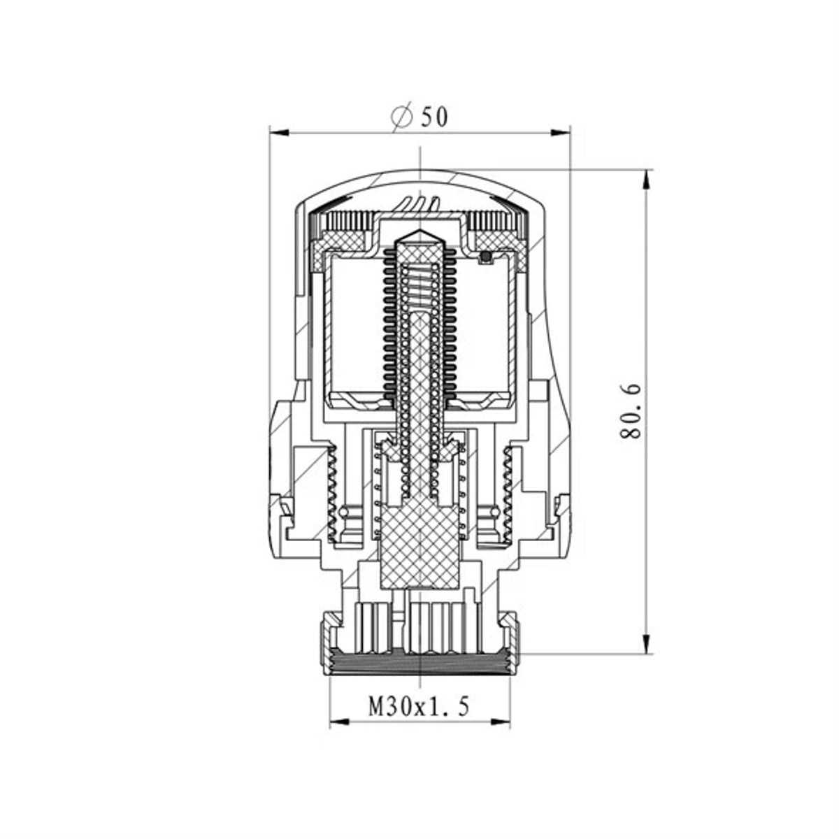 GETI Thermostaatkop M30 × 1,5 Wit – Radiatorknop met Vorstbeveiliging
