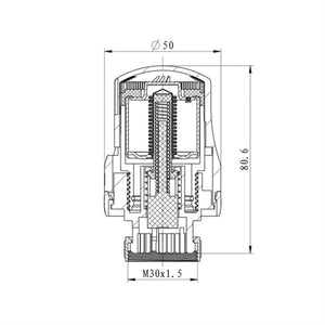 GETI Thermostaatkop M30 × 1,5 Wit – Radiatorknop met Vorstbeveiliging