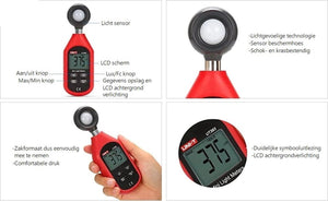 UNI-T Digitale Luxmeter tot 200.000 Lux – met LCD Verlichting