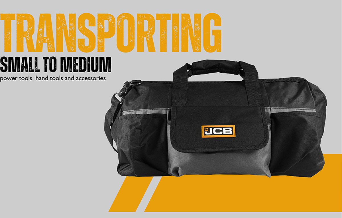 JCB Gereedschapstas 20″ (50 cm) – met Schouderband en Vakken
