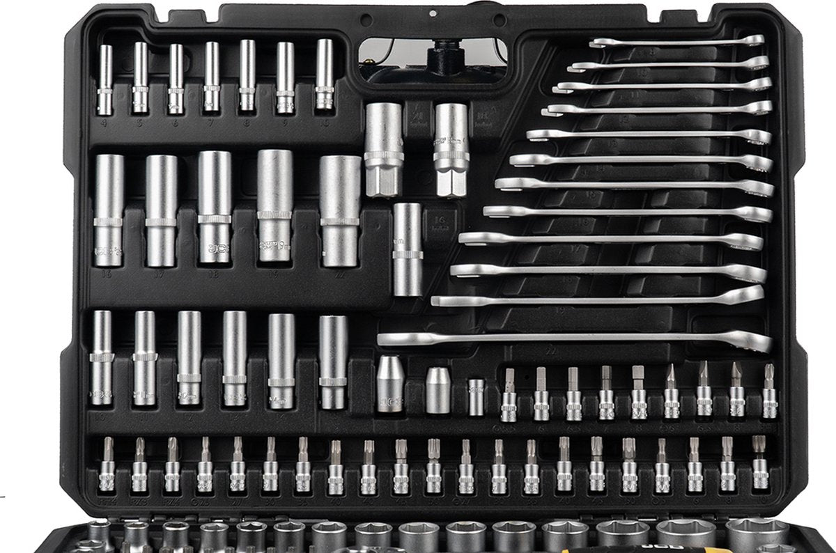 JCB Dopsleutelset 216-delig – 1/4″, 3/8″ en 1/2″, Chroom-Vanadium