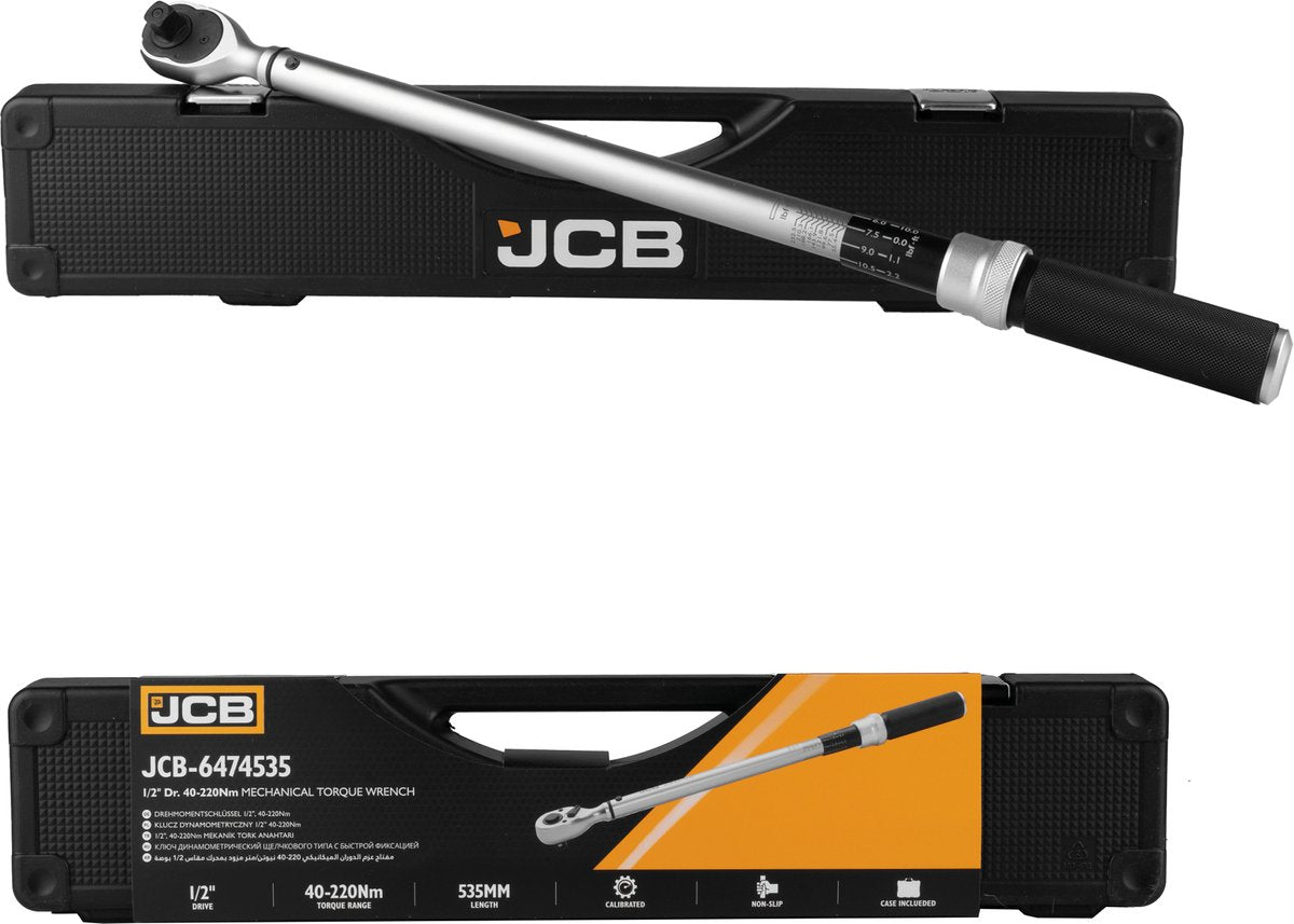 JCB Mechanische Momentsleutel 1/2″ 40–220 Nm – Gekalibreerd