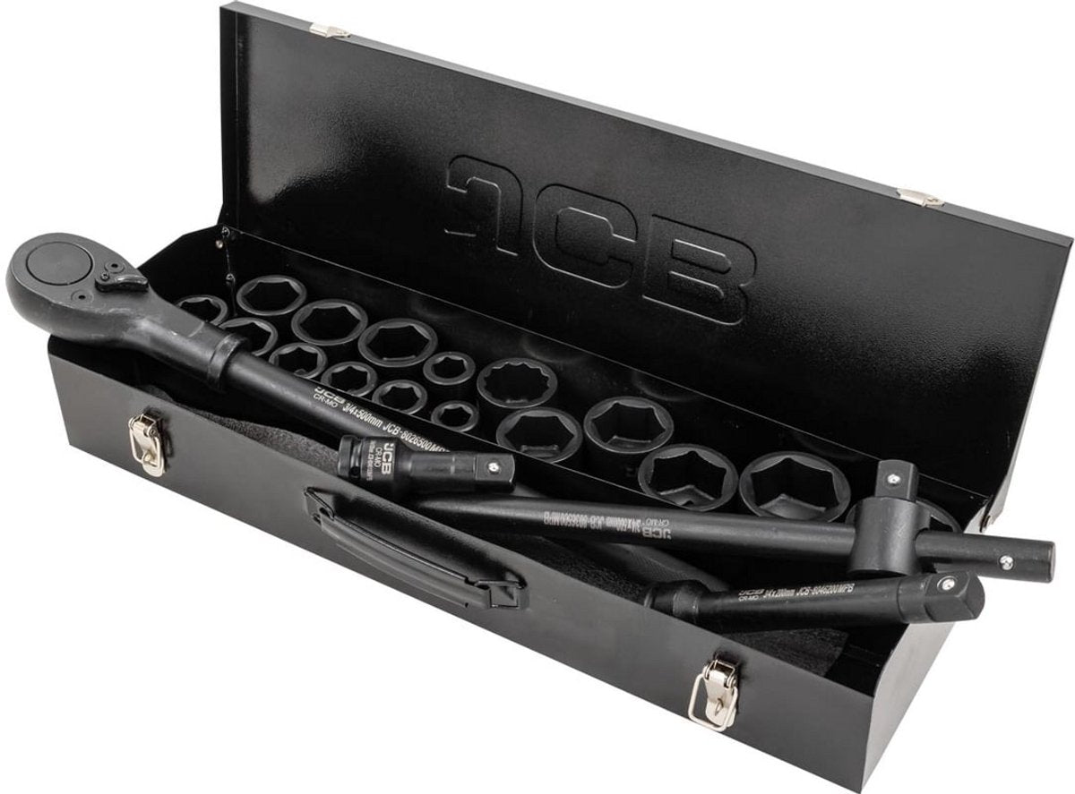 JCB Slagdoppenset 3/4″ 21-delig – Cr-Mo, met Ratel en Verlengstukken