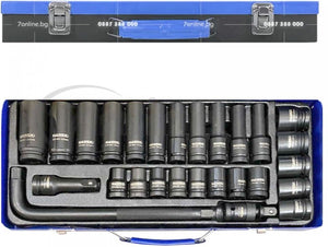 Hawek Krachtdoppenset 1/2″ 27-delig CR-V in Koffer – Kort en Lang
