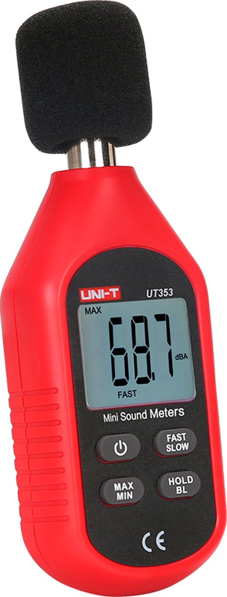 UNI-T Decibelmeter 30–130 dB – Geluidsmeter met Condensatormicrofoon