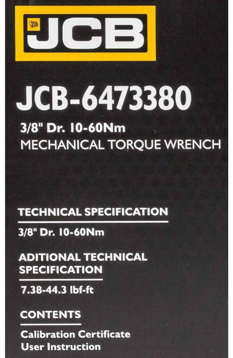 JCB Mechanische Momentsleutel 3/8″ 10–60 Nm – Klikmodel