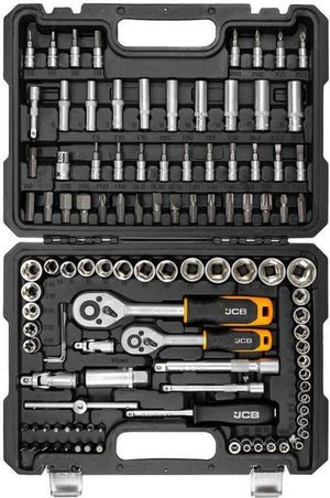 JCB Dopsleutel- en Bitset 108-delig – 1/4″ en 3/8″, Cr-V, in Tas