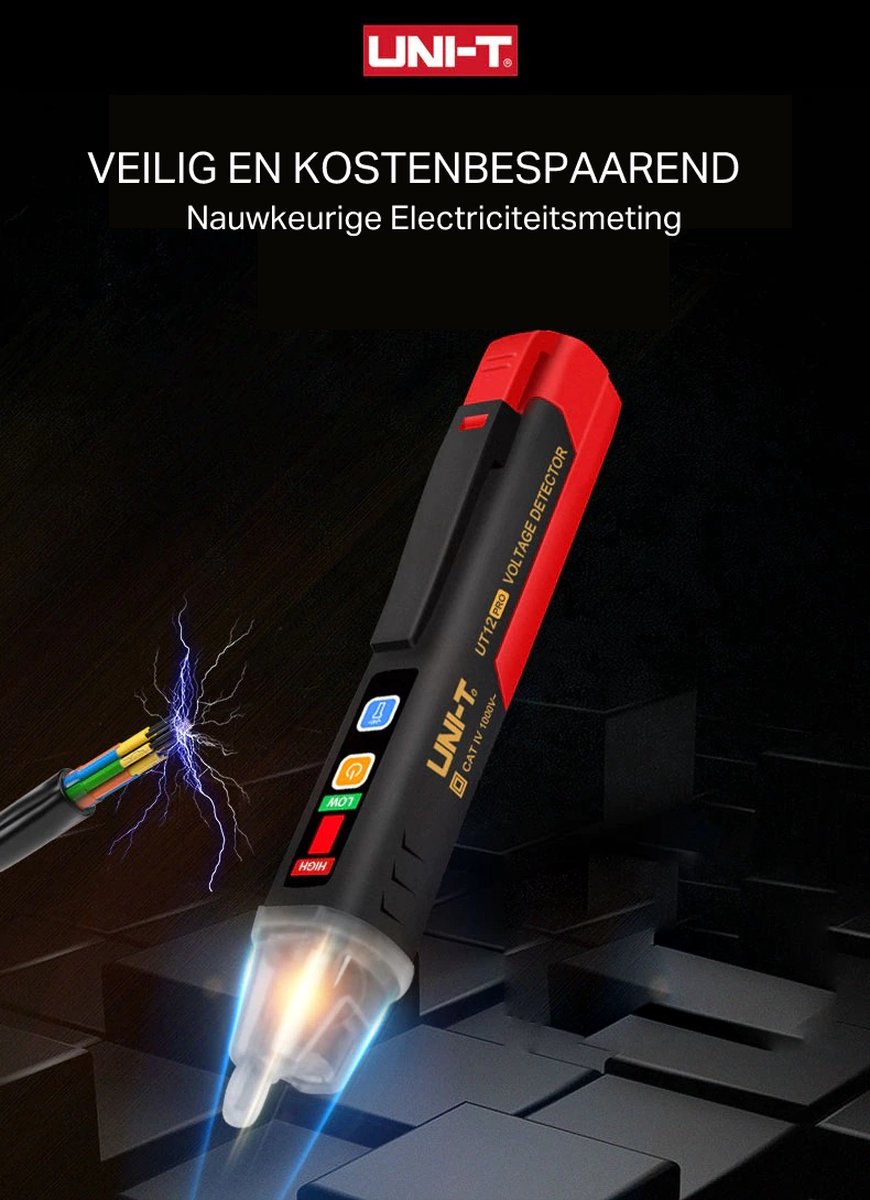 UNI-T Contactloze Spanningzoeker met Zaklamp – 2 Gevoeligheden