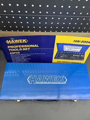 Hawek Krachtdoppenset 1/2″ 24-delig in Koffer – 10 tot 32 mm