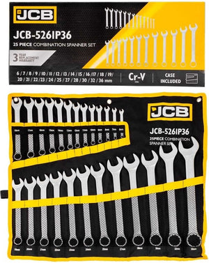 JCB Steek-Ringsleutelset 25-delig 6–36 mm – Chroom-Vanadium